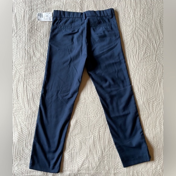 9-10 NEW H&M Woven Dress Pants / Uniform Pants, Dark Blue, Relaxed Fit - Picture 3 of 11